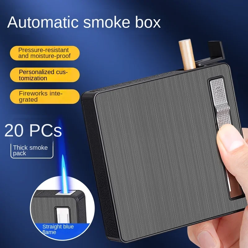 

20 Pieces Cigarette Box Cigarette Case Tobacco Cigarettes in Packs Gadgets for Men Torch Gas Lighter Windproof Cigarette Case