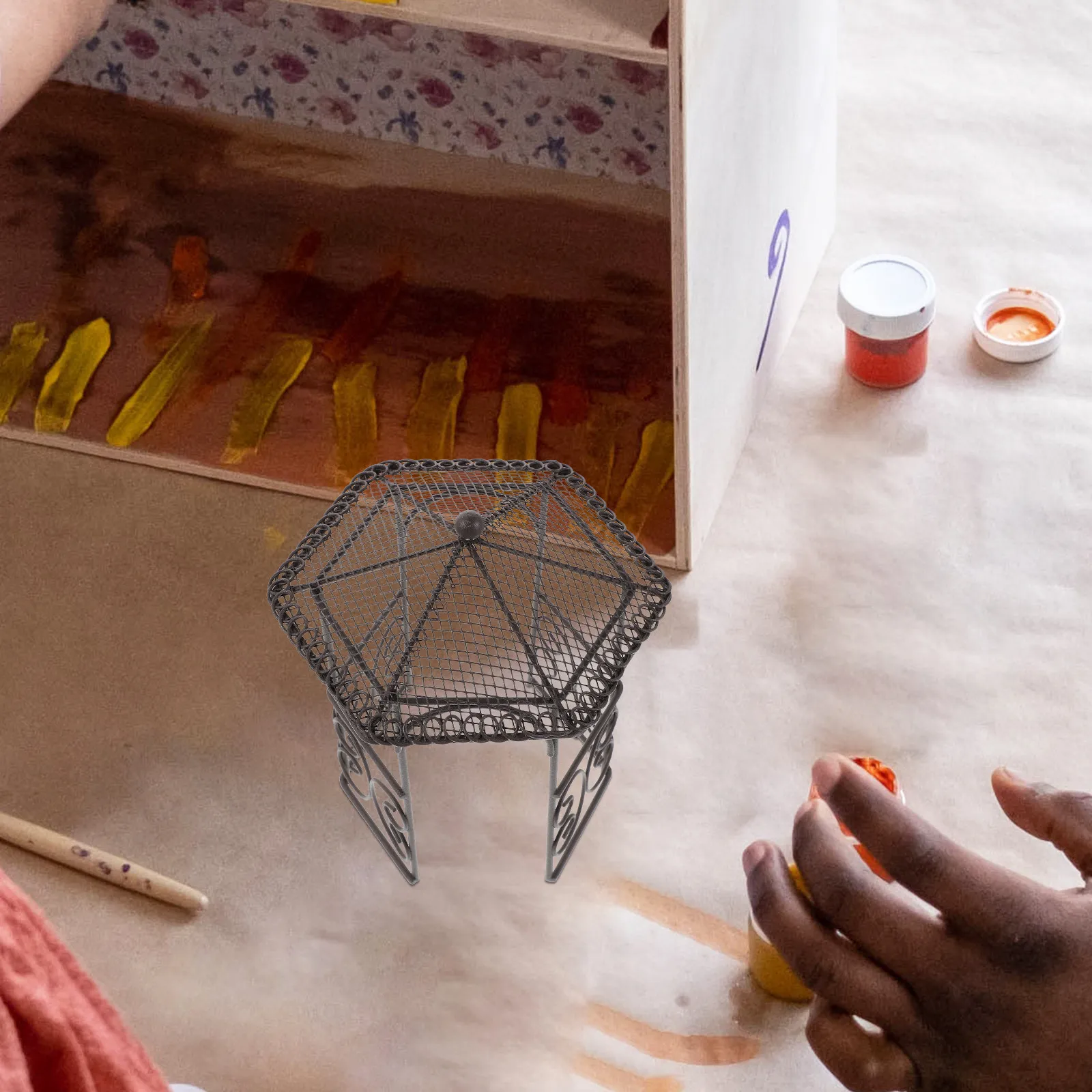 

4Pcs Miniature Iron Pavilion Compact Versatile Design Small Space Decoration for Micro Landscape Fairy Garden Indoor Outdoor