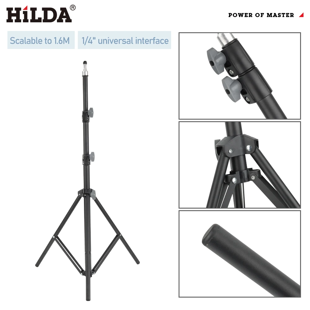 Treppiede orizzontale laser HILDA 1.6M/3M regolabile in altezza con staffa addensata per treppiede magnetico in lega di alluminio con interfaccia da 1/4 "