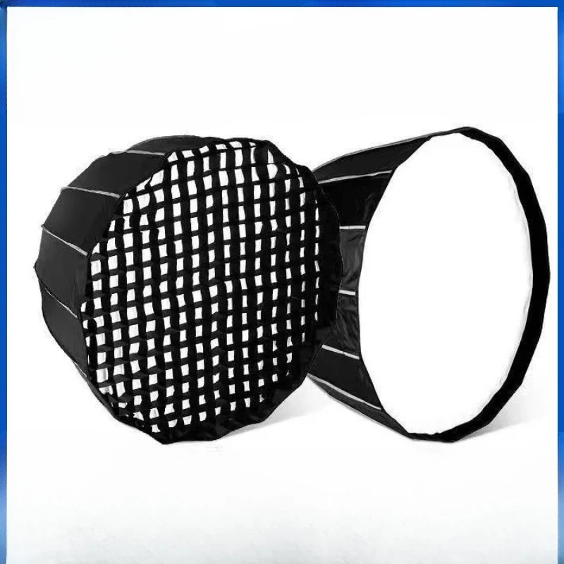 90Cm deep mouth parabolic soft light box with grille mesh live fill light lampshade