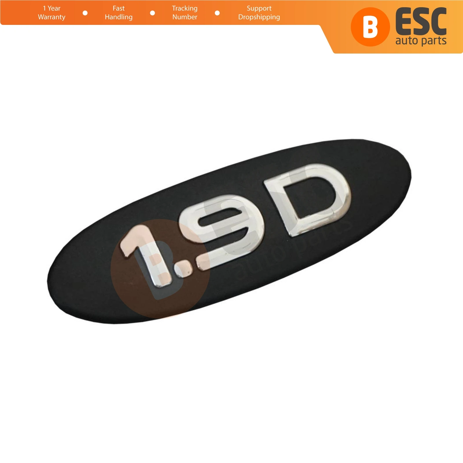 ESC Auto Parts ESP569 Black 1.9D Badge Monogram Emblem for Renault Kangoo 1998-2007 8200120852 Fast Shipment Ship From Turkey