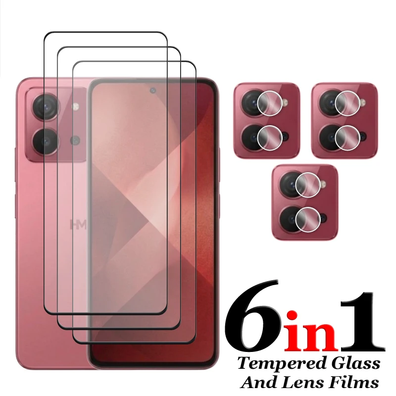 

Защитная пленка 6-в-1 для HMD Crest 2 Pro, закаленное стекло 2.5D, полное покрытие экрана, пленка для линз HMD Crest 2 Pro