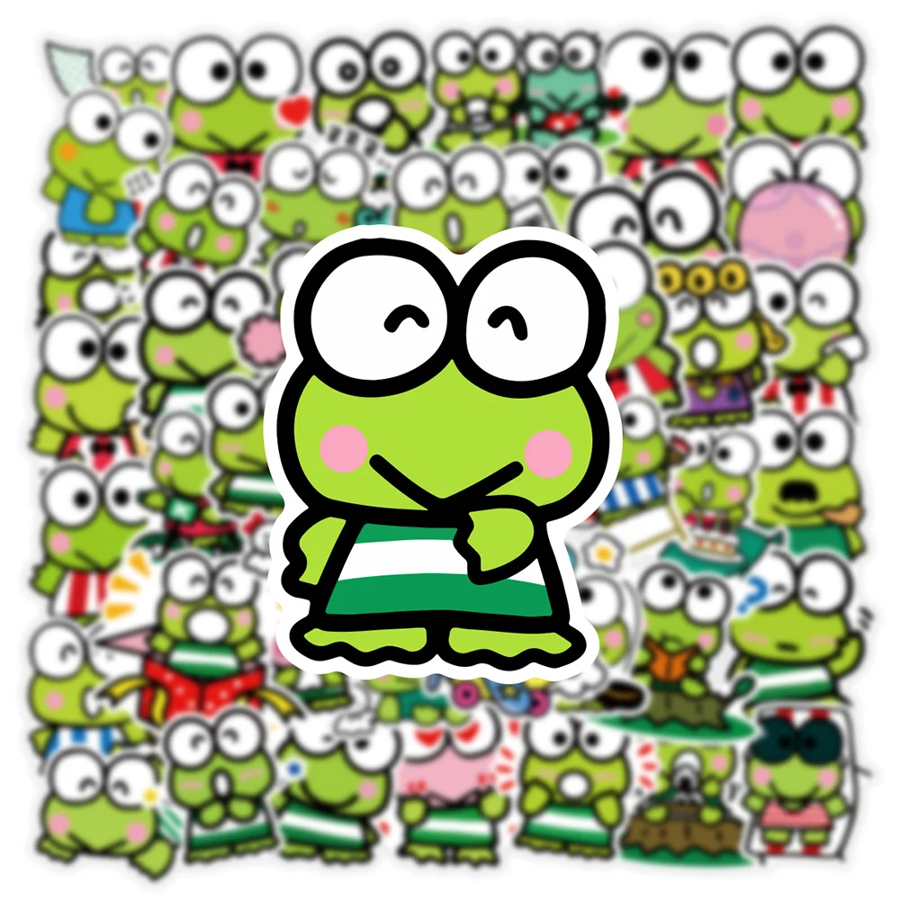 10/30/50pcs Cute Sanrio Cartoon Kero Kero Keroppi Stickers Frog Decals Scrapbook Fridge Laptop Phone Decoration Sticker Kids Toy