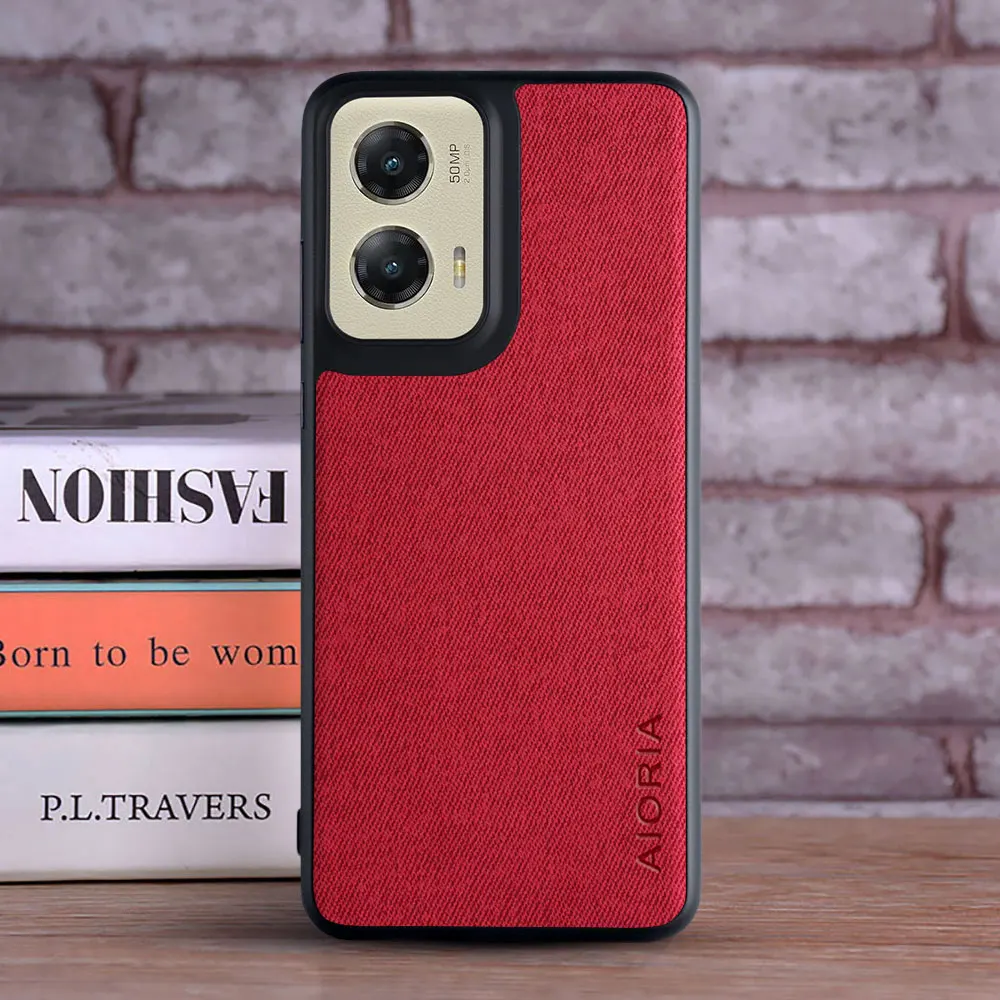 Case for Moto G Power Play Stylus 5G 2024 2025 coque Luxury textile Leather phone cover funda for motorola moto g power 5g case