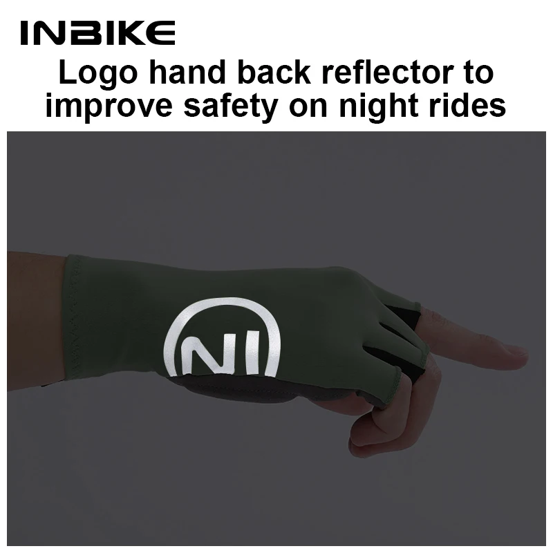 INBIKE Cycling Gloves Half Finger Sport Fitness MTB Bike Gloves Men Women Riding Thickened Palm Pad Bicycle Cycling Accessories