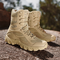 New Men High Quality Brand Leather Boots Work Safty Shoes Tactical Desert Combat Men's Boots Outdoor Hunting Shoes Ankle Boots