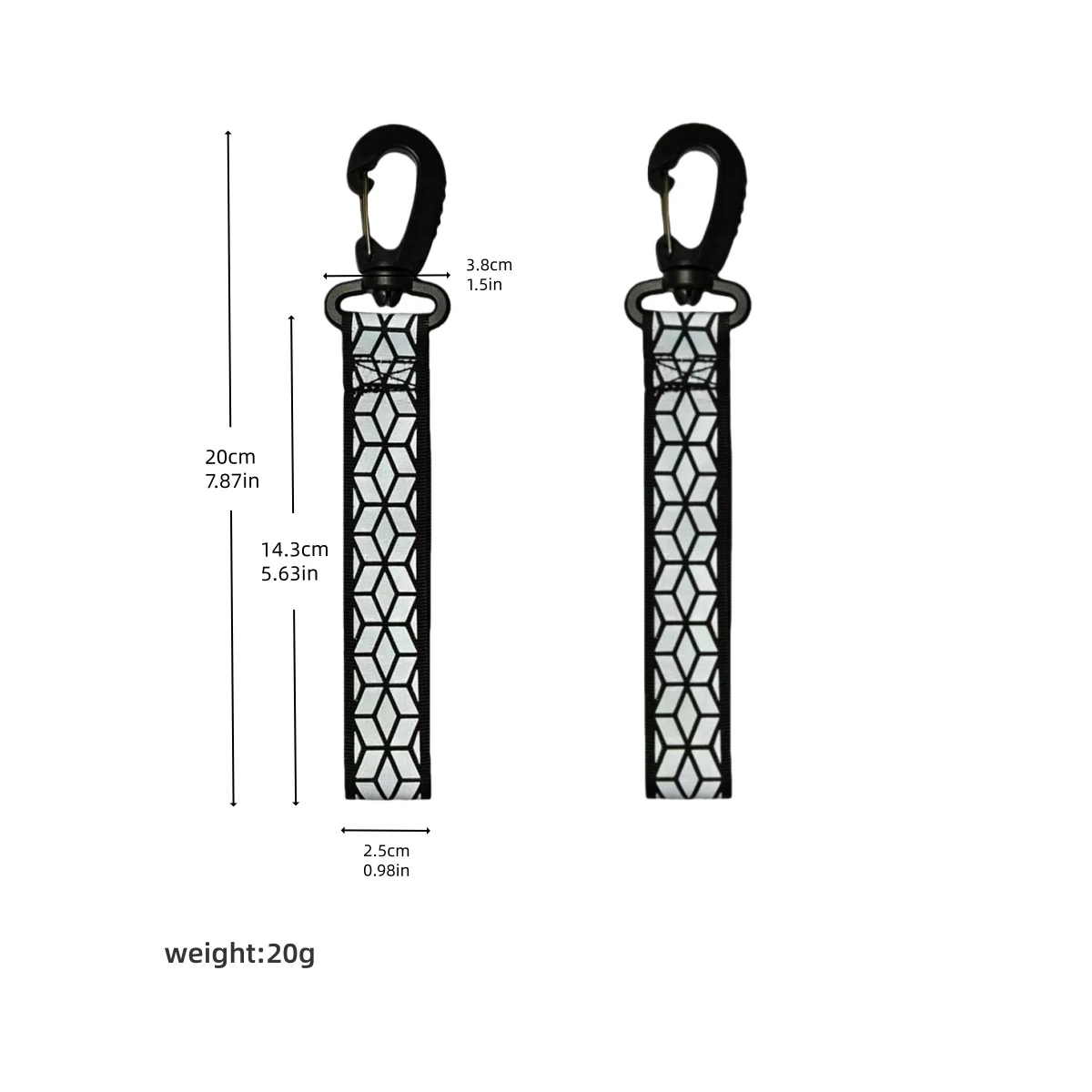 High Visibility Reflective Safety Reflective Keychains Outdoor Backpacks Webbing Material Keychains Outdoor Tool Accessories