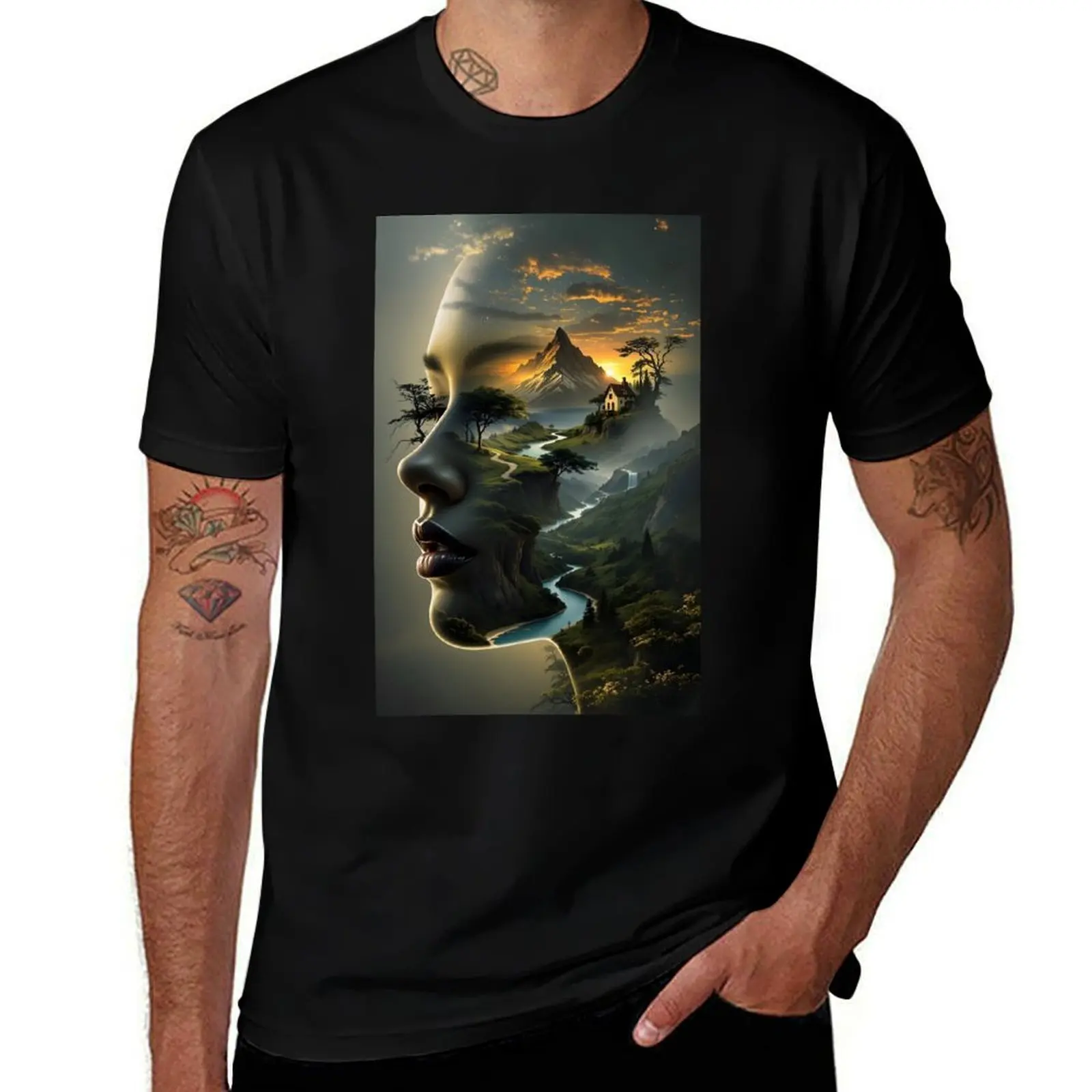 

Mountain view T-Shirt anime shirt kawaii clothes boys whites summer tops mens graphic t-shirts funny