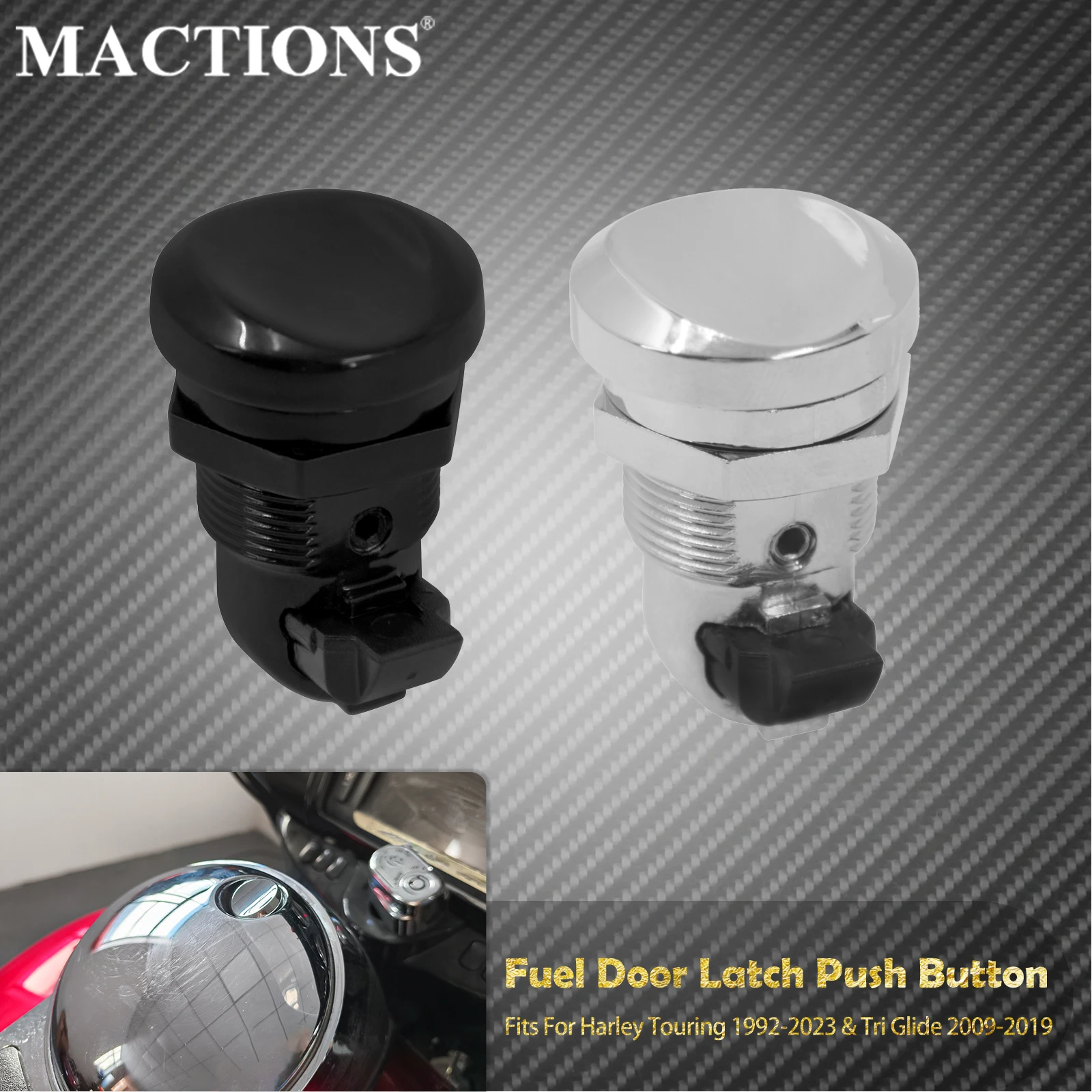 Motorrad Kraftstoff Tür Latch Push Button Tankdeckel Für Harley Touring Street Road Electra Glide FLHT FLHX 1992-2025 Ultra begrenzte