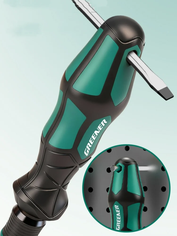 JUSTINLAU Multifunktionales Schraubendreher-Bit-Set mit selbstverriegelndem Griff, austauschbaren kreuzförmigen Köpfen, Haushaltsreparatur-Handwerkzeug – Detail 6