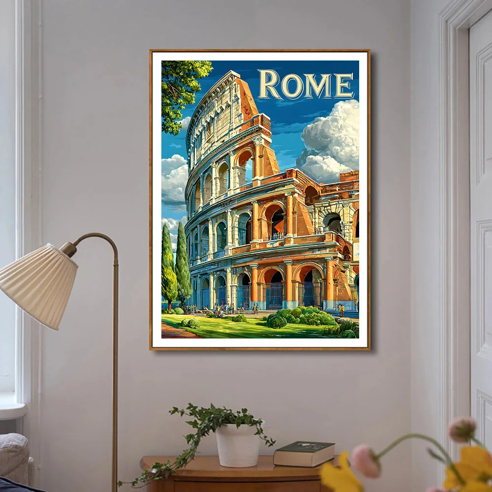 Urban Landscape Diamond Painting Kit Rome Mexico City Full Diamond Embroidery Diy Gift Home Decor Picture of Rhinestones