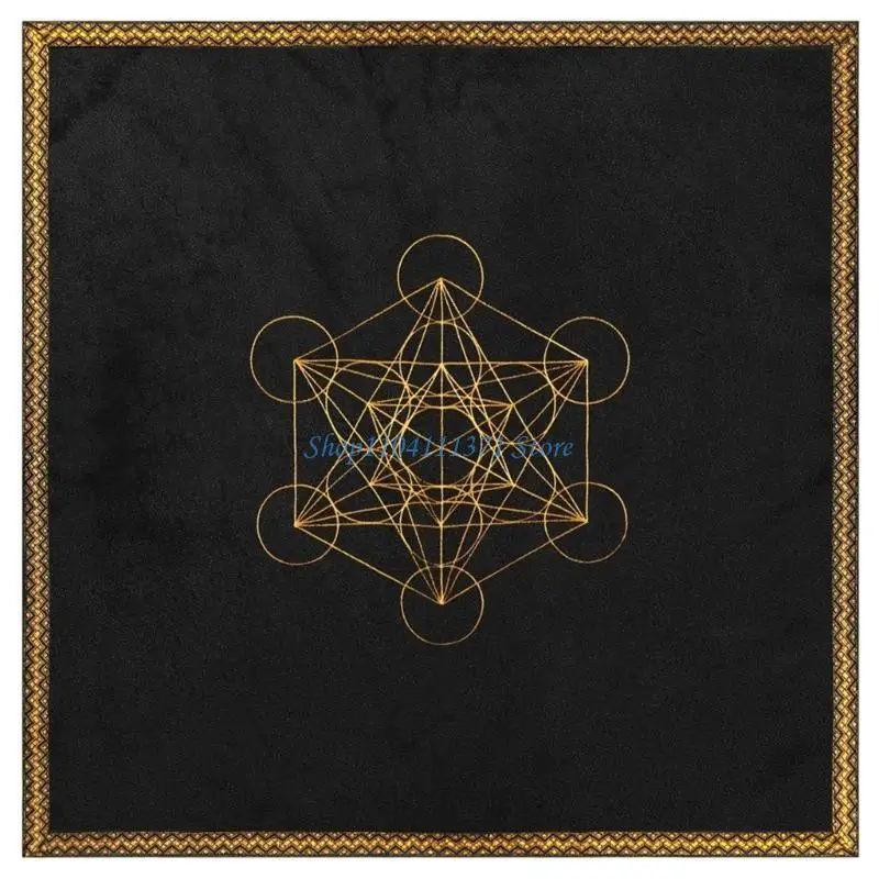 

P9FC Tarot Card Pad Astrolabe Altar Board Game Tablecloth with Bag
