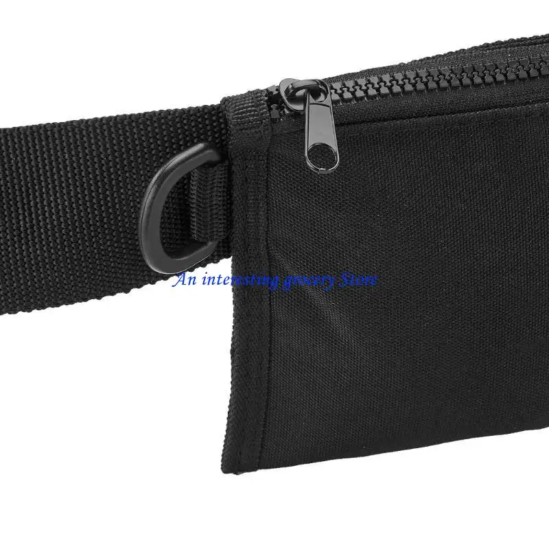 

652D 4 Pockets Zippered Weight Belt-Oxford Diving Weight Belt with Quick Release Buckle Diving Equipment Black