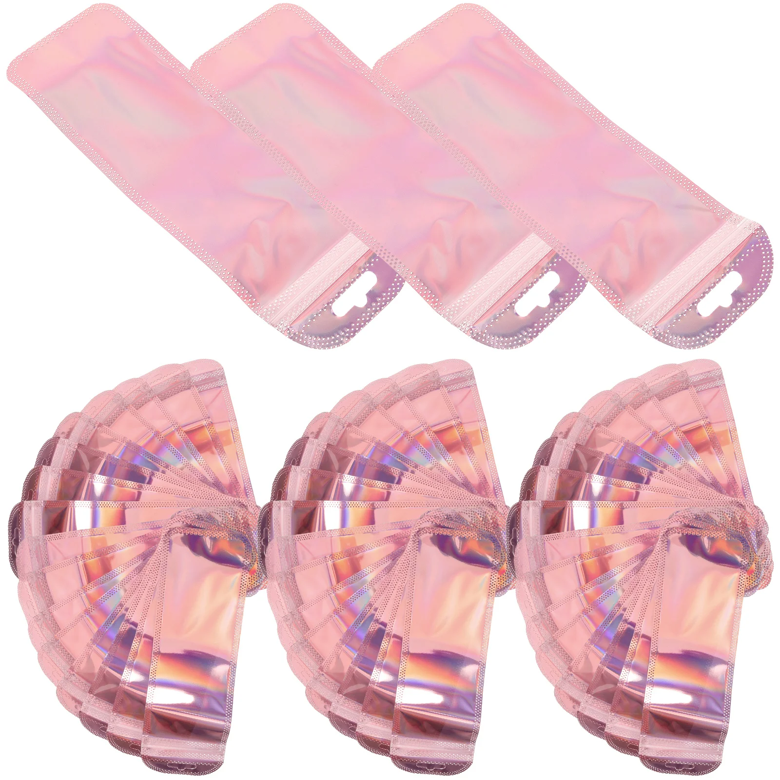 

100 Pcs Jewelry Packaging Bags Self Sealing 6x18 5cm Rose Pink Clear Pouch For Earrings Necklace Storage Small Business