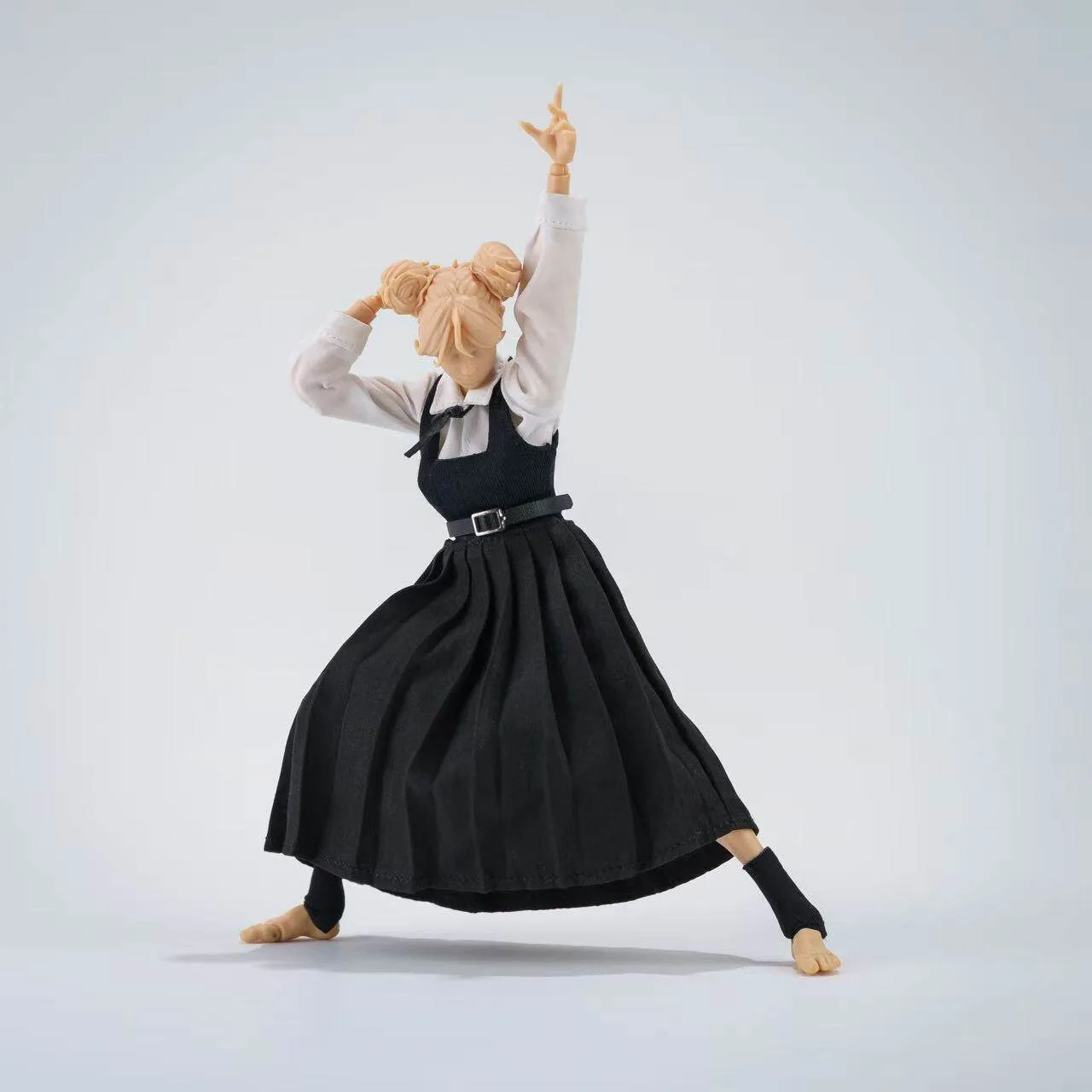 1/12 Scale female pleated dress with white shirt fit 6'' 7'' TBL action figure dolls clothes
