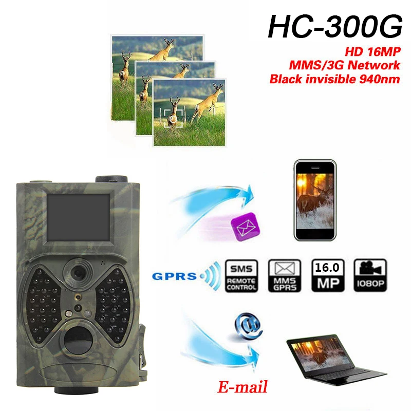 

Trail Hunting Camera 1080P 16MP Infrared Cameras HC300A Night Vision Outdoor Hunter Scouting Cam Surveillance