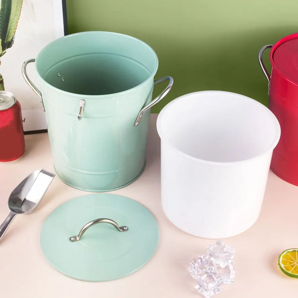 

Tin Ice Bucket Iron Plastic Insulated Beverages Drinks Cube Bar Storage Kitchen Bar Tools