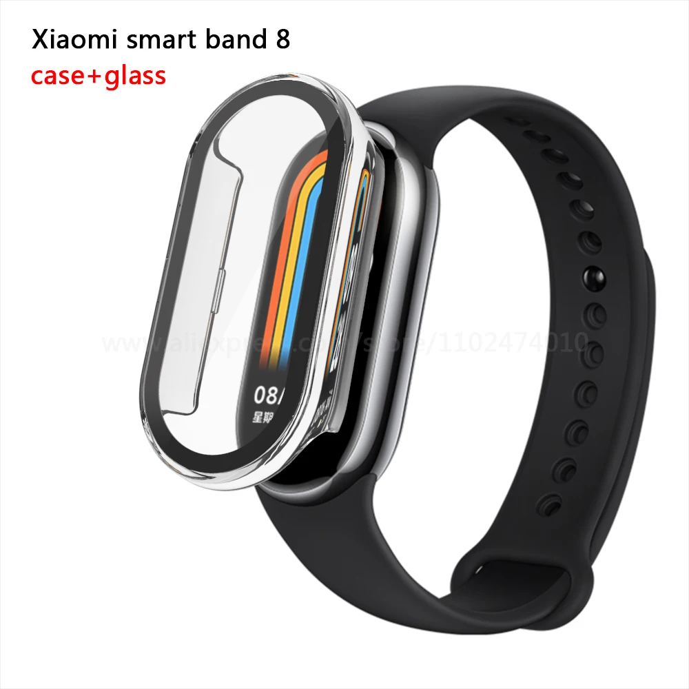 Per Xiaomi smart band 8 guscio protettivo in vetro temperato PC shell pellicola in vetro temperato composito