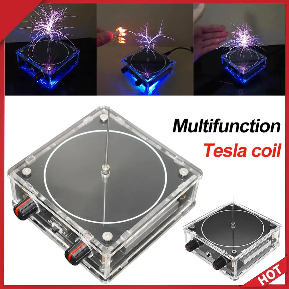 Music for TESLA Coil Speaker Wireless Transmission Palm for TESLA Coil Bluetooth-Compatible Voltage Pulse Electric Arc Generator
