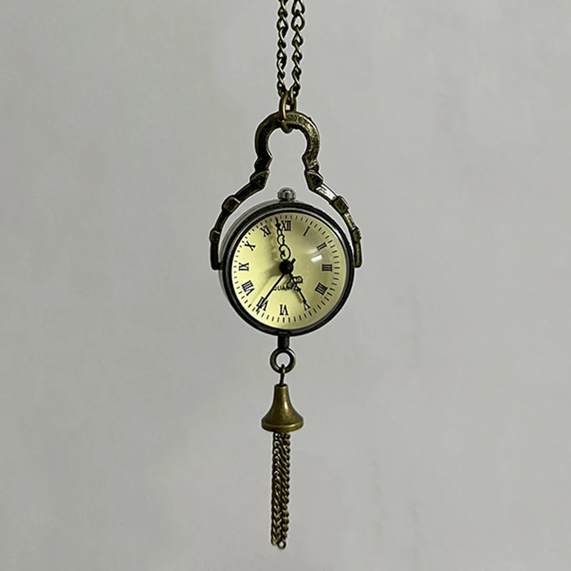 Orologio da tasca al quarzo con pallina piccola Vintage carino per uomo donna custodia trasparente orologio con ciondolo a catena Fob per regalo di raccolta