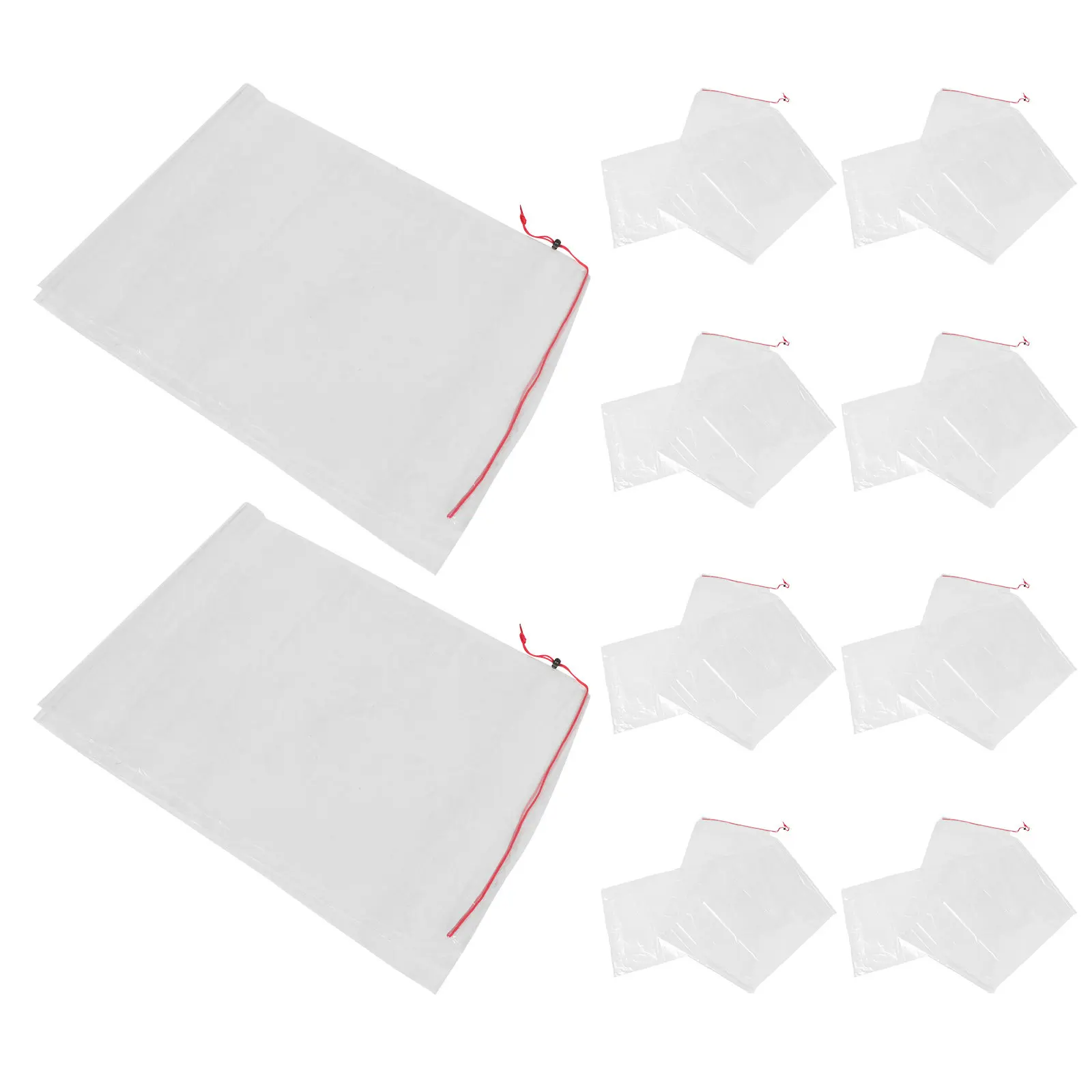 10pcs Transparent Curtain Dust Bags – Tear-Resistant, Drawstring Closure, Dustproof & Scratch-Protective Cover