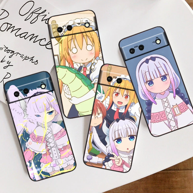 Cool Art M-Miss Kobayashis Dragon Maid For Google Pixel 9 8 7A 7 6A 6 5A 5 4 4A XL 5G Black Silicon Shockproof Shell Funda