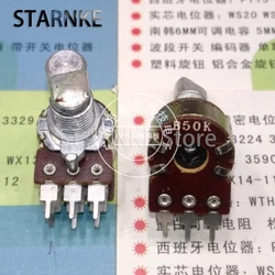 2PCS Small 148 12 Type Double 6 Pin B50K B503 Half Shaft Length 15MM Audio Volume Power Amplifier Potentiometer 50K Ohm
