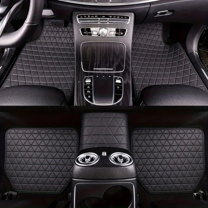 5-Piece waterproof PU leather car floor mat set - durable, stylish and minimalist design for men and women