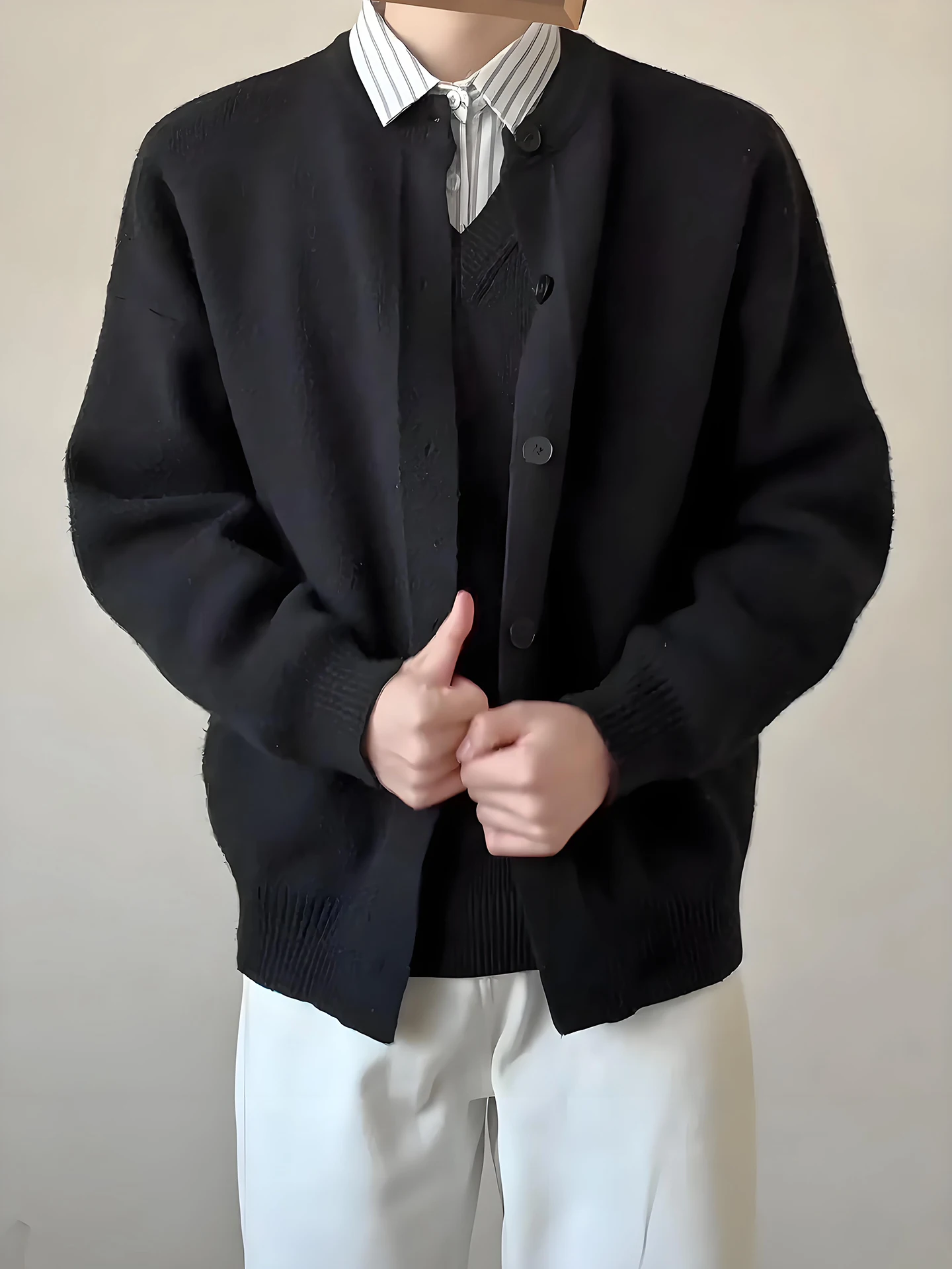 

Мужской утепленный зимний вязаный свитер Cleanfit с круглым вырезом, повседневный, для ношения под одеждой, в стиле Lazy Fashion, мягкий, свободного кроя, как верхняя одежда