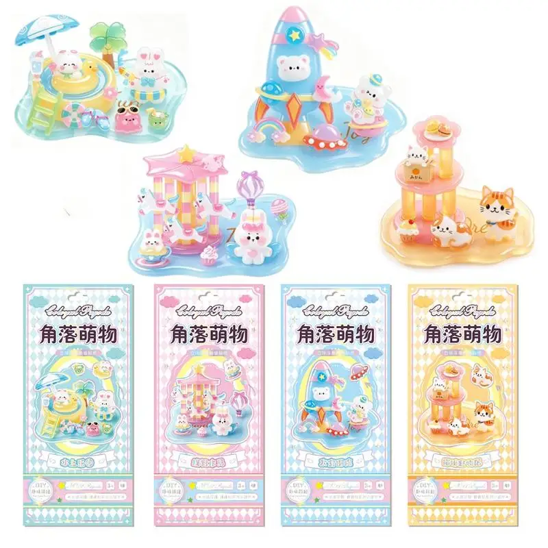 3D Stacked Crystal Animal Stickers Removable Self-Adhesive Cute Designs Decals for Kids Skateboard Luggage Laptop Decor
