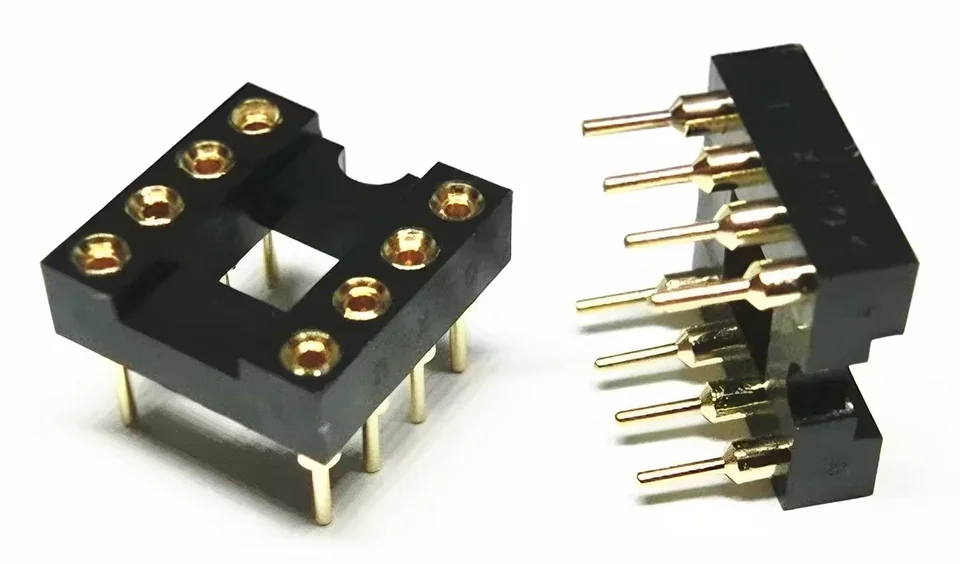10PCS 8-Pin DIP-8 Round Hole IC Socket Adapter Gold Plated SOP to DIP-8 for Operational Amplifier