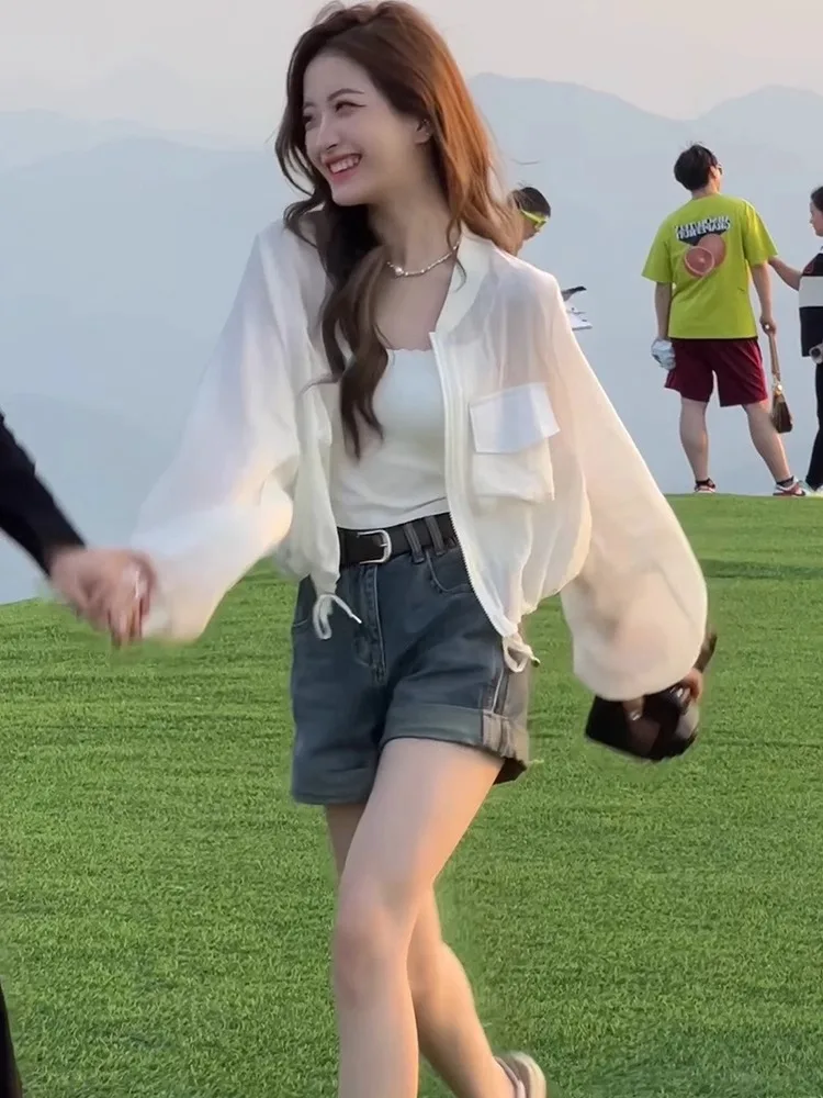 

Women's ort Lightweight Sun Protection Clothing Spring Summer Thin Outerwear awl Faionable Long Sve Hooded Coat