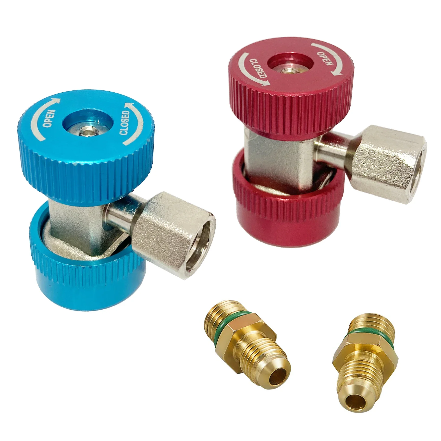 TKSE R134A Connecteur Rapide De Gaz Lot De 2 - Coupleurs Climatisation Auto Haut Bas