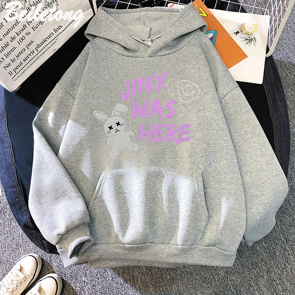 Arcane hoodie jinks here doll rabbit print kawaii aesthetic grunge style graffiti sweatshirt ladies oversized bag