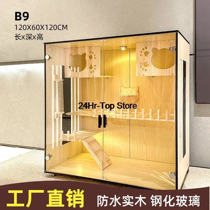 

Waterproof Cat Cage Villa Oversized Luxury Solid Wood Cat Cage Sub Cattery Cat House Home Indoor Cat House Cat Nest