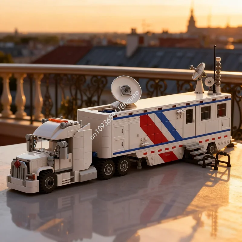 

1010 деталей MOC: Мобильный командный пункт береговой охраны, модель города, строительные блоки, рождественский подарок, конструктор, игрушка для самостоятельной сборки, кирпичики для детей