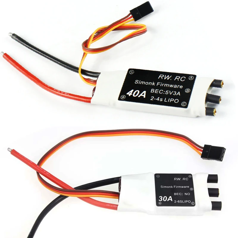 RW.Rc Simonk 30A OPTO 2-6S / 40A 2-4S Lipo ESC Mini Speed Controller for DIY RC Multicopter 350/450/550/680 Quadcopter