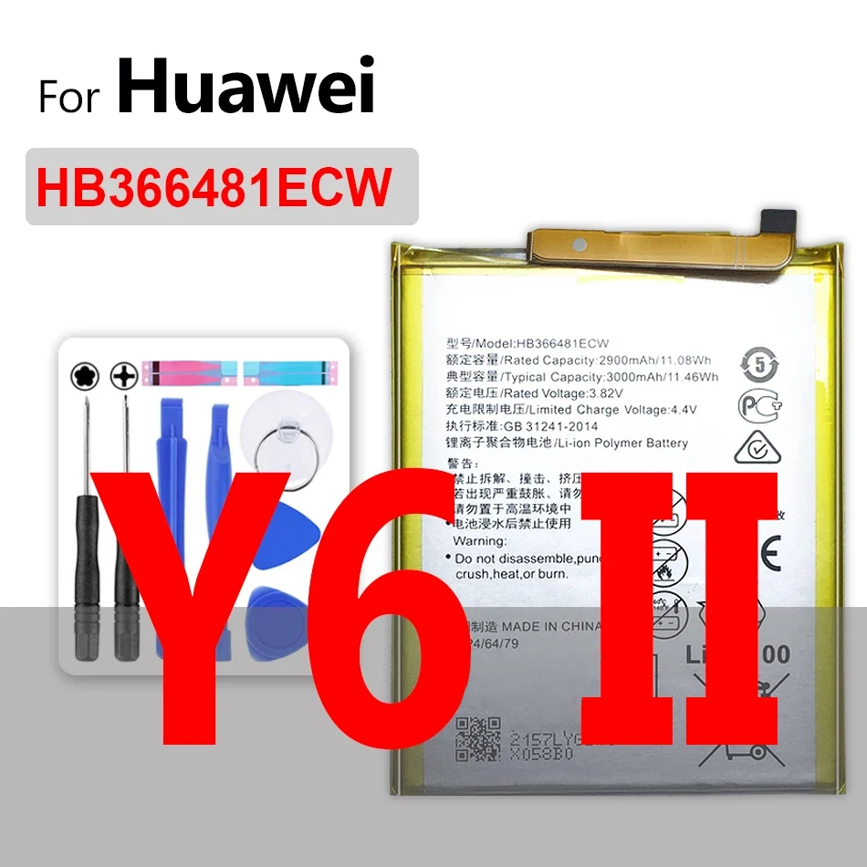 HB405979ECW Battery For Huawei Y5 Y6 II Y7 Y9 (Lite Prime Pro 2017 2018 2019)/DRA-L01 L02 L21 L22 L23 DRA LX1 LX2 LX3 LX5