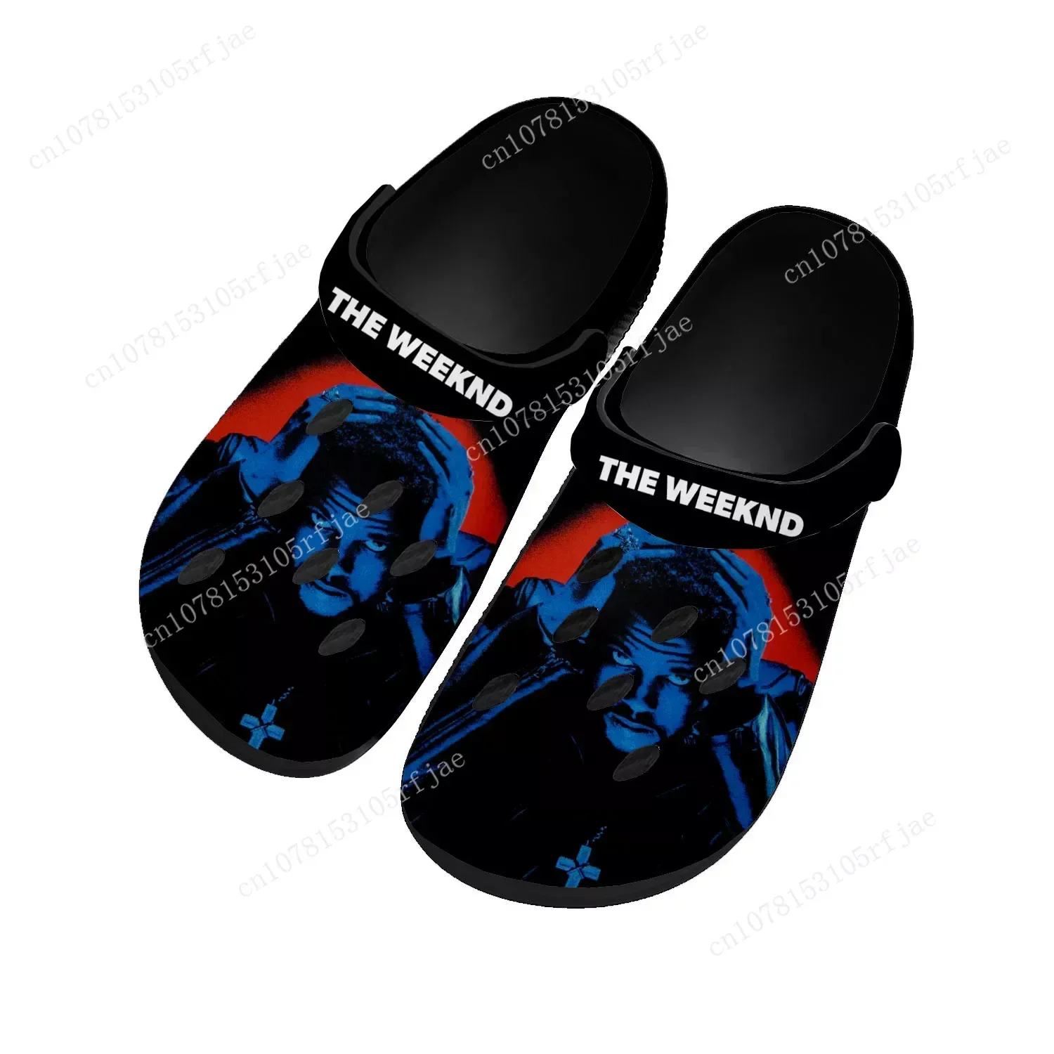 

The Weeknd Singer Pop Home Clogs Custom Water Shoes Mens Womens Teenager Shoe Garden Clog Breathable Beach Hole Slippers Black