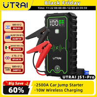 UTRAI Car Jump Starter 2500A Car Battery Starters 16000mAh Portable Power Bank 10W Wireless Charging Propulsion Booster For Car