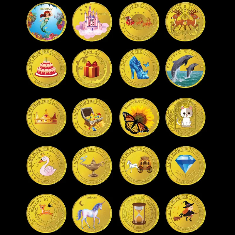 

New Children Changing Teeth Tooth Fairy Commemorative Coin Tooth Fairy Lucky Collectible Coins Changing Teeth Toy Small Gift