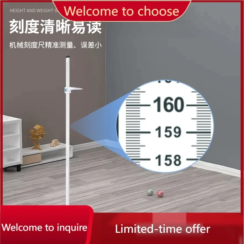 

Wall-Mounted Mechanical Stadiometer, Height Measuring Instrument for Clinic, School, Physical Exam, cm/inch Scale