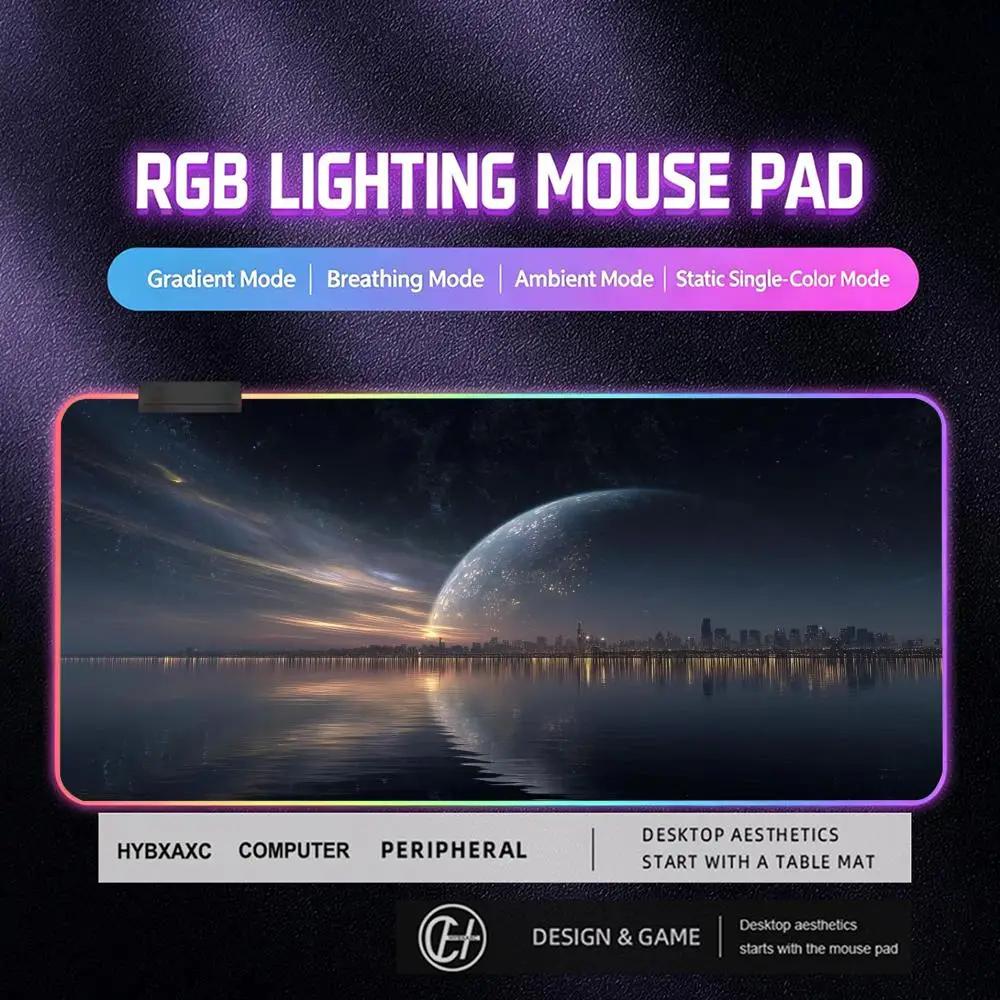 

HD It will light up Cosmic Hole Mouse Pad Large Computer Office Mini PC Desk Mat Laptop Tablet Gaming Keyboard Desk Accessories