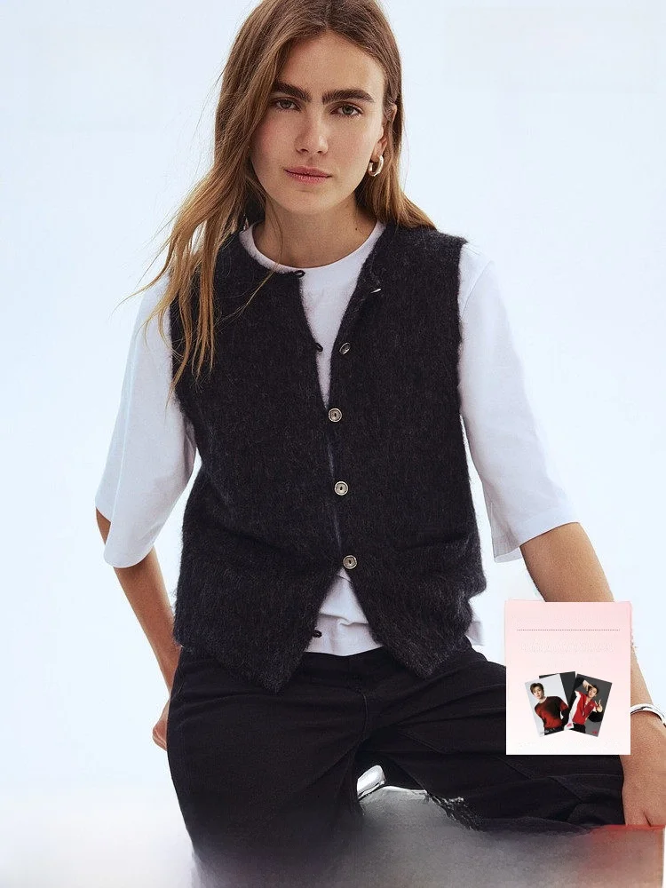 

H&M Women's Vest Winter Blend Warm Inner And Outer Wear Svel Vest 30883 Casual Sle Regular Fit Medium Softn