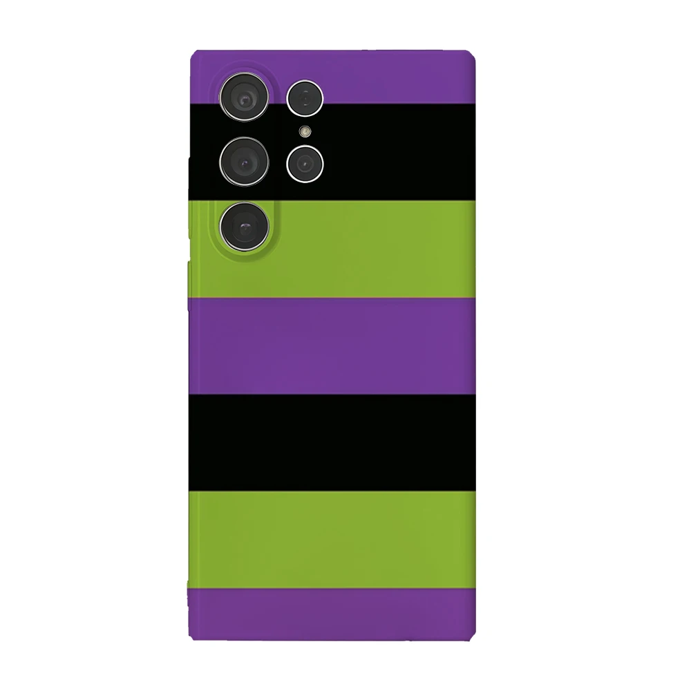 Retro Weihnachten Lila Streifen Handyhülle für Samsung Galaxy S25 S24 S23 Ultra Plus A35 A55 Glänzende HD Hard Cover Film Shell