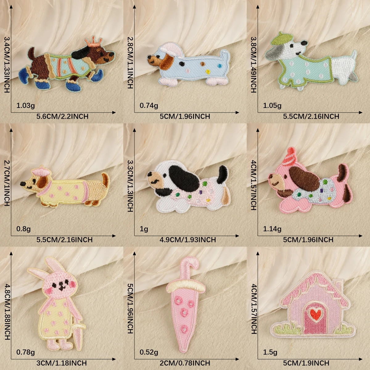 

Adorable Dog Bunny & House Shaped Embroidery Patches for DIY Clothing And Accessories Decoration