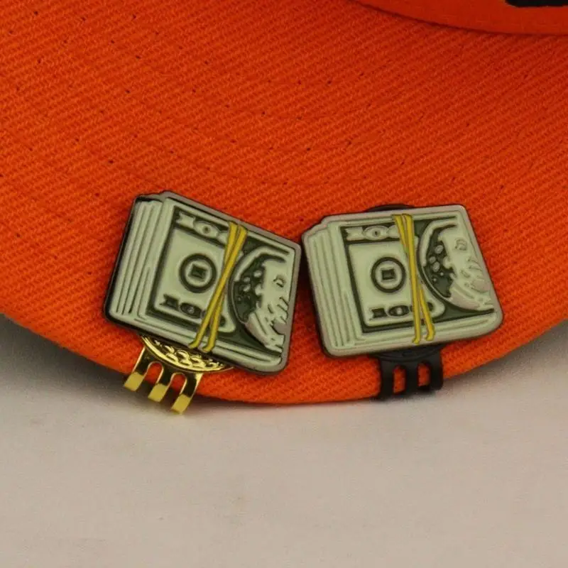 Golf Putting Alignment Aiming Cap Clip Dollar Bill Metal Hat Clip