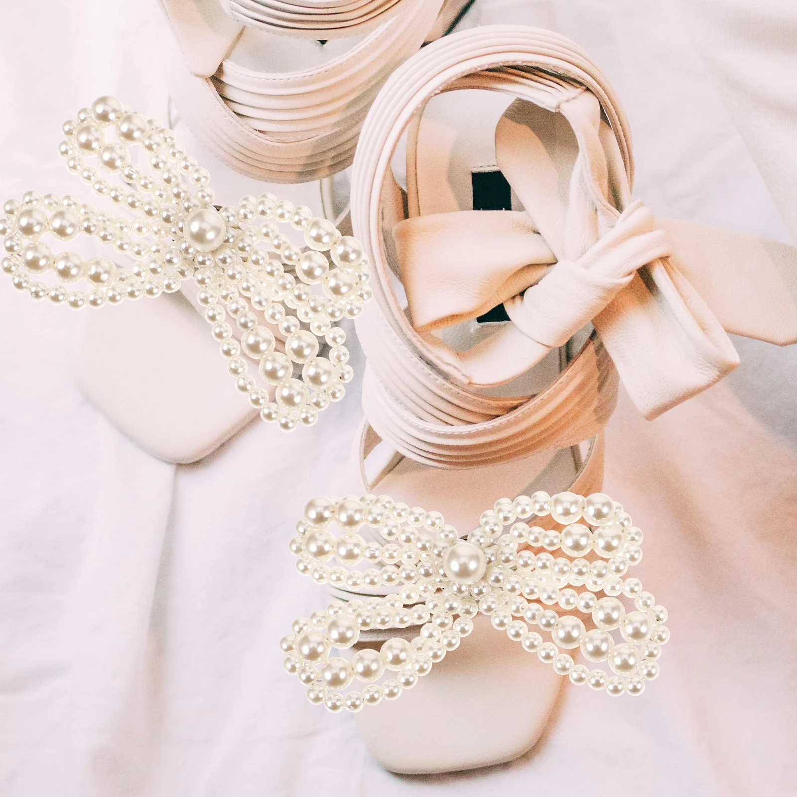 

High Heels Accessories Pearl Flower Bow Decorative Clips Buckles Wedding Shoe Decor Removable Charms Shoe Clips