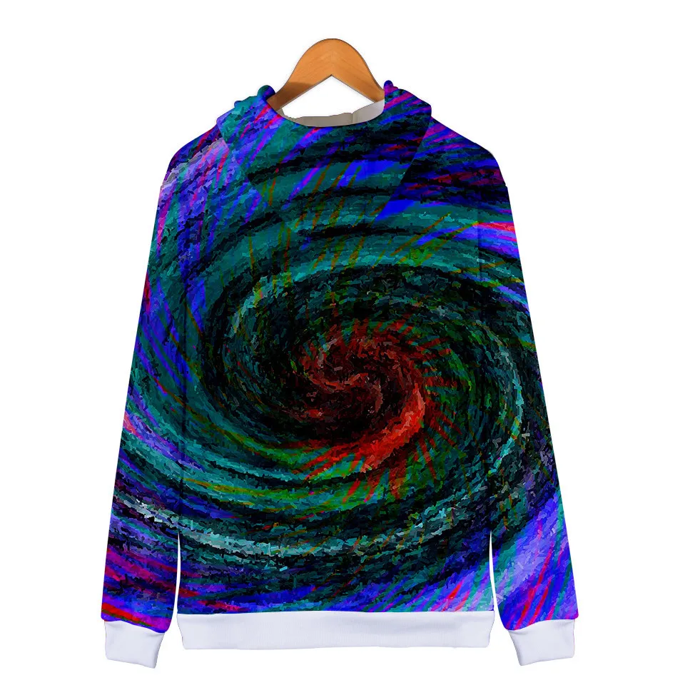 Colorful Spiral Dizzy Pattern Hoodie Men Women Optical Illusion Hoodies Sweatshirt Harajuku Tie Dye Jacket Coat Clothes