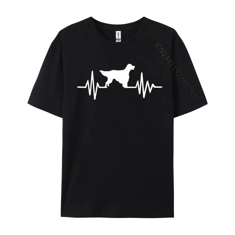 Heartbeat English Setter Normal T-Shirts Casual Faddish Cotton Tops Shirts Classic Tee-Shirts For Men Custom